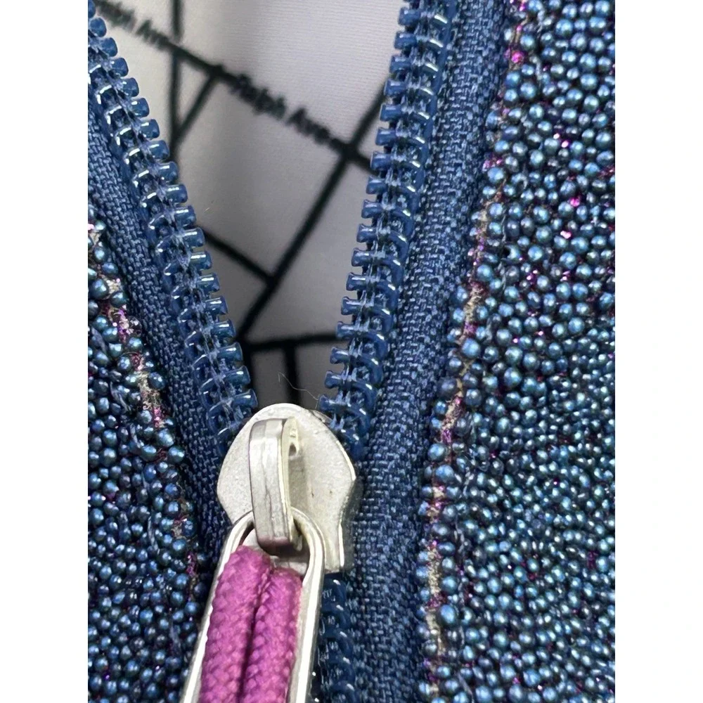 State Beaded Blue Sparkle Mini Kane Backpack Minor Flaws READ*